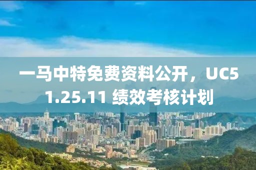 一马中特免费资料公开，UC51.25.11 绩效考核计划