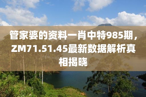管家婆的资料一肖中特985期，ZM71.51.45最新数据解析真相揭晓