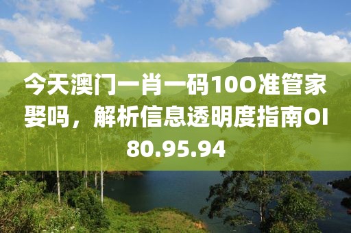 今天澳门一肖一码10O准管家娶吗，解析信息透明度指南OI80.95.94
