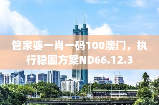 管家婆一肖一码100澳门，执行稳固方案ND66.12.3