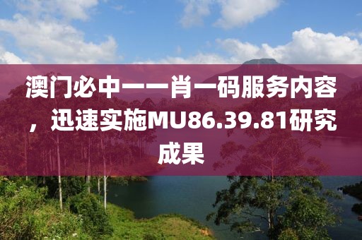 澳门必中一一肖一码服务内容，迅速实施MU86.39.81研究成果