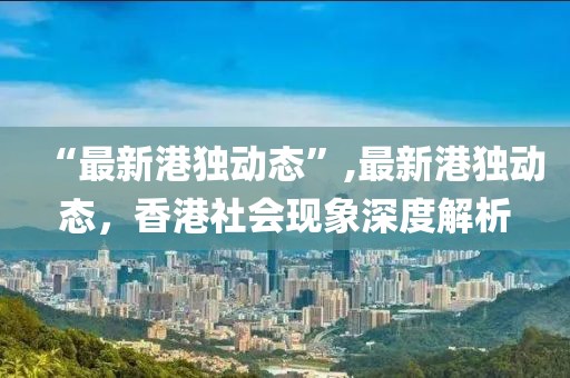 “最新港独动态”,最新港独动态，香港社会现象深度解析