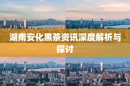 湖南安化黑茶资讯深度解析与探讨