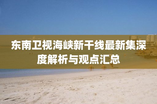 东南卫视海峡新干线最新集深度解析与观点汇总