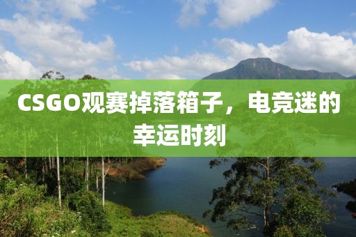 CSGO观赛掉落箱子，电竞迷的幸运时刻