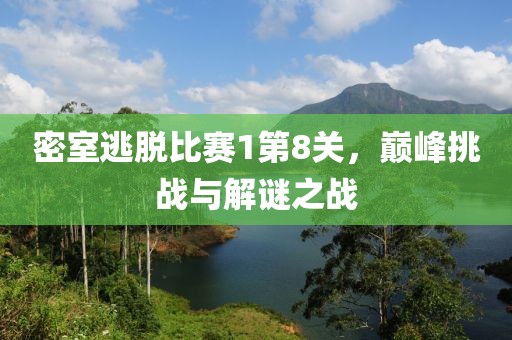 密室逃脱比赛1第8关，巅峰挑战与解谜之战