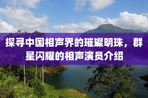 探寻中国相声界的璀璨明珠，群星闪耀的相声演员介绍