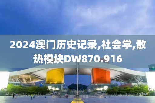 2024澳门历史记录,社会学,散热模块DW870.916