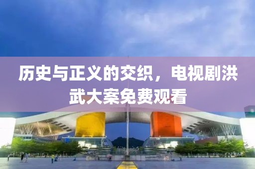 历史与正义的交织，电视剧洪武大案免费观看
