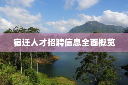 宿迁人才招聘信息全面概览
