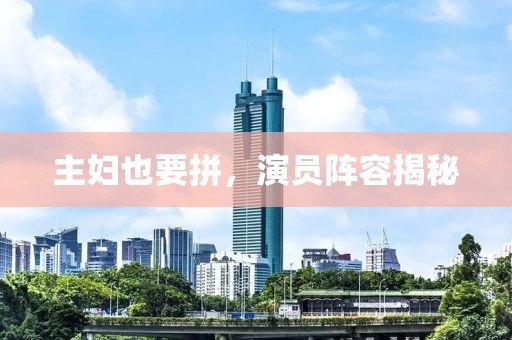 主妇也要拼，演员阵容揭秘