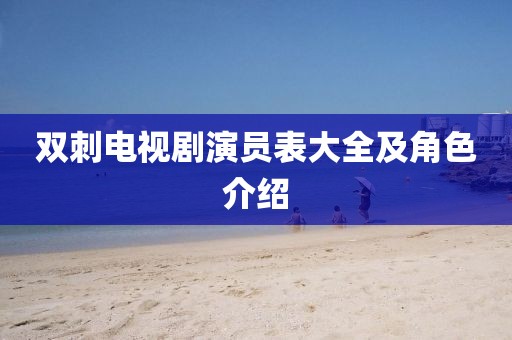 双刺电视剧演员表大全及角色介绍