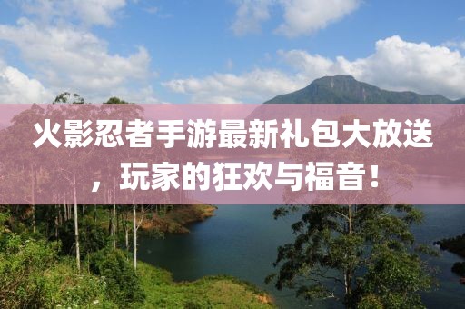 火影忍者手游最新礼包大放送，玩家的狂欢与福音！