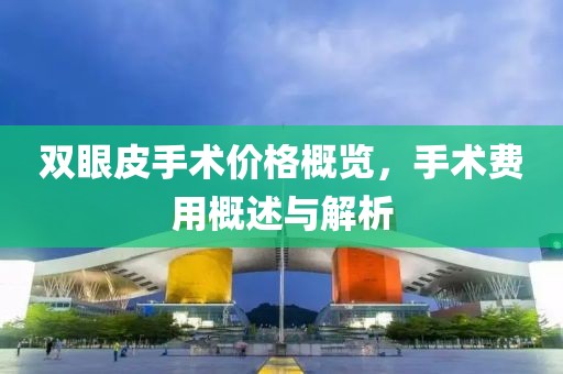 双眼皮手术价格概览，手术费用概述与解析